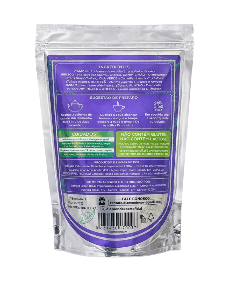Diamontox Chá Misto – Blend Natural com Hibisco, Chá Verde e Camomila para Equilíbrio e Bem-Estar - vittamartins