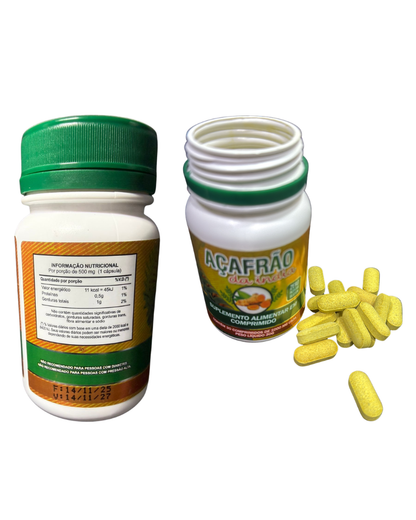 Açafrão da Índia (Cúrcuma) 1000mg – Suplemento Anti-inflamatório e Antioxidante Natural (30 Comprimidos) - vittamartins
