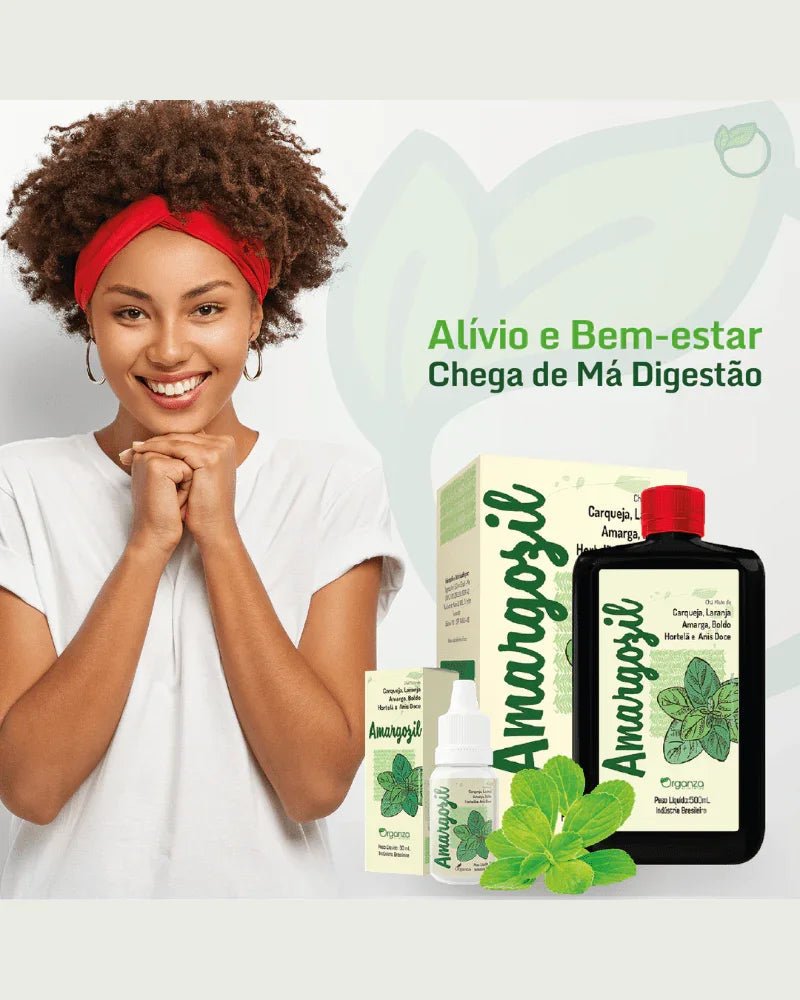 Amargozil Organza 500ml – Chá Misto de Ervas Amargas para Digestão, Fígado e Detox (Organza) - vittamartins