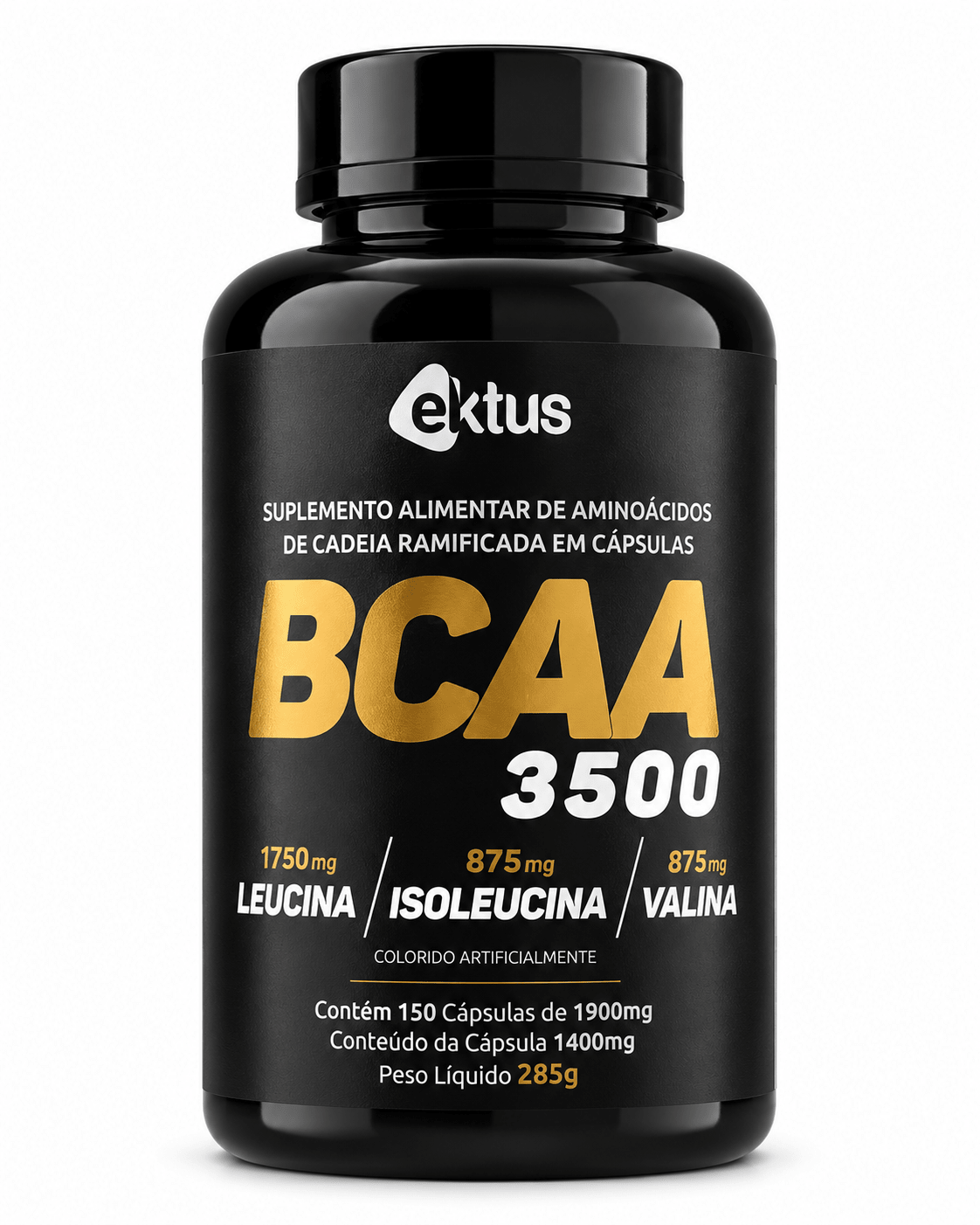 BCAA 3500 Ektus 150 Cápsulas – Recuperação Muscular, Anti-catabolismo e Performance (Ektus) - vittamartins