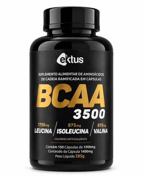 BCAA 3500 Ektus 150 Cápsulas – Recuperação Muscular, Anti-catabolismo e Performance (Ektus) - vittamartins