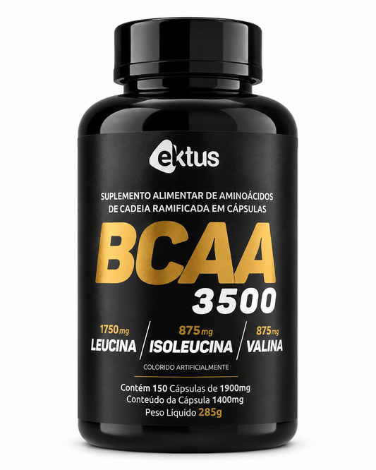 BCAA 3500 Ektus 150 Cápsulas – Recuperação Muscular, Anti-catabolismo e Performance (Ektus) - vittamartins