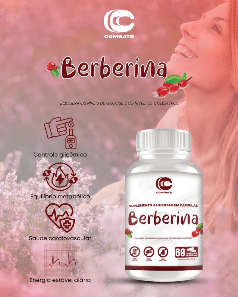 Berberina 60 Cápsulas (Combate) – Equilíbrio Glicêmico e Controle do Colesterol (Vitadrop) - vittamartins
