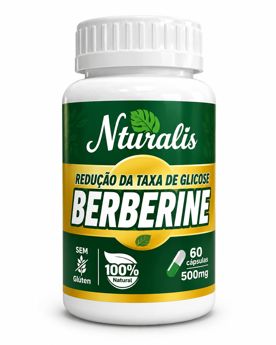 Berberine Naturalis 500mg – Suplemento 100% Natural para Auxílio no Controle da Glicose (60 Cápsulas) - vittamartins