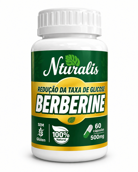 Berberine Naturalis 500mg – Suplemento 100% Natural para Auxílio no Controle da Glicose (60 Cápsulas) - vittamartins