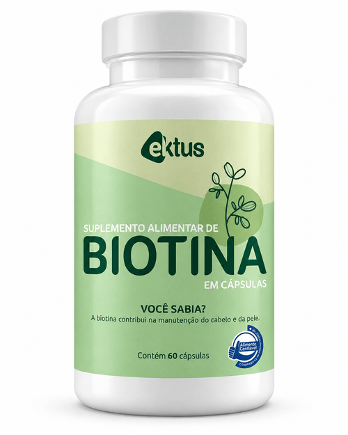 Biotina Ektus 60 Cápsulas – Manutenção e Saúde para Cabelos e Pele (Ektus) - vittamartins