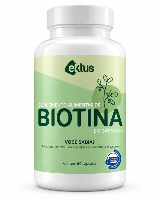 Biotina Ektus 60 Cápsulas – Manutenção e Saúde para Cabelos e Pele (Ektus) - vittamartins