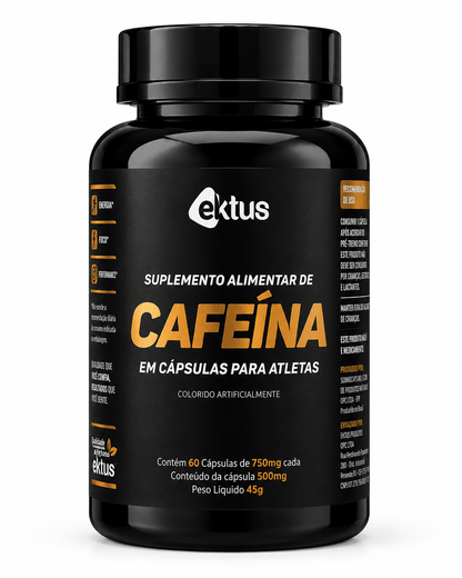 Cafeína para Atletas Ektus 60 Cápsulas – Energia Extrema, Foco e Performance (Ektus) - vittamartins