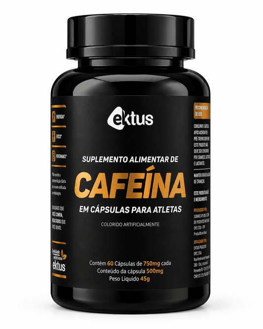 Cafeína para Atletas Ektus 60 Cápsulas – Energia Extrema, Foco e Performance (Ektus) - vittamartins