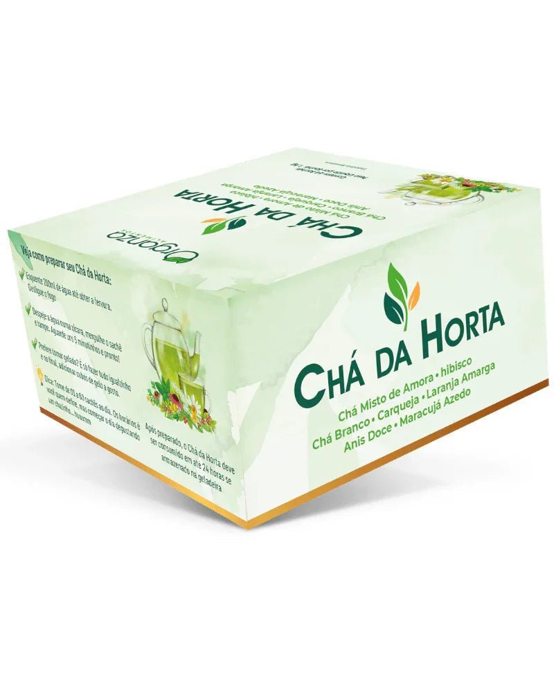 Caixa Chá da Horta 64 Sachês (Organza) – Detox, Seca Barriga, Menopausa e Praticidade (Vitadrop) - vittamartins