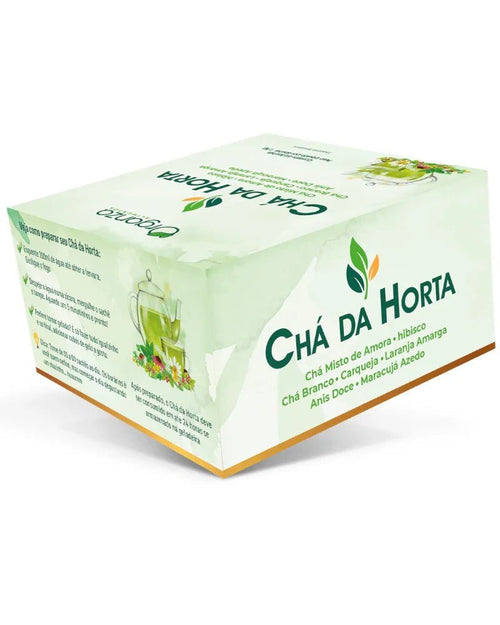 Caixa Chá da Horta 64 Sachês (Organza) – Detox, Seca Barriga, Menopausa e Praticidade (Vitadrop) - vittamartins