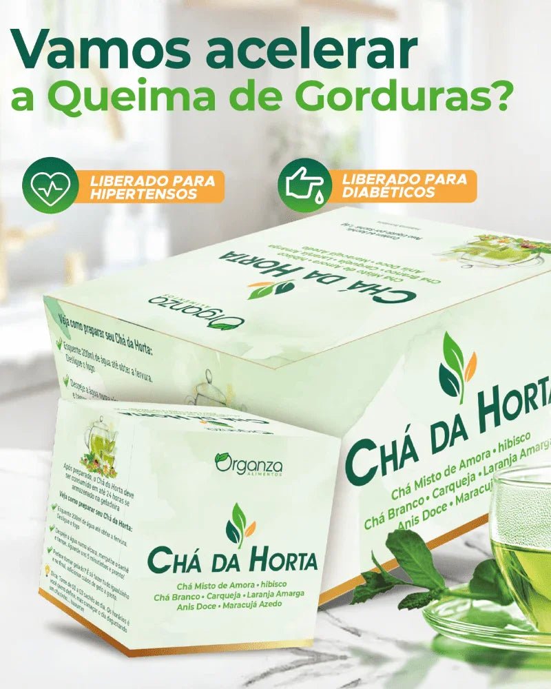 Caixa Chá da Horta 64 Sachês (Organza) – Detox, Seca Barriga, Menopausa e Praticidade (Vitadrop) - vittamartins