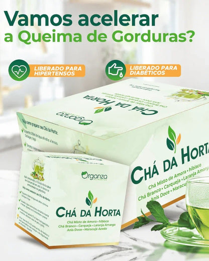 Caixa Chá da Horta 64 Sachês (Organza) – Detox, Seca Barriga, Menopausa e Praticidade (Vitadrop) - vittamartins