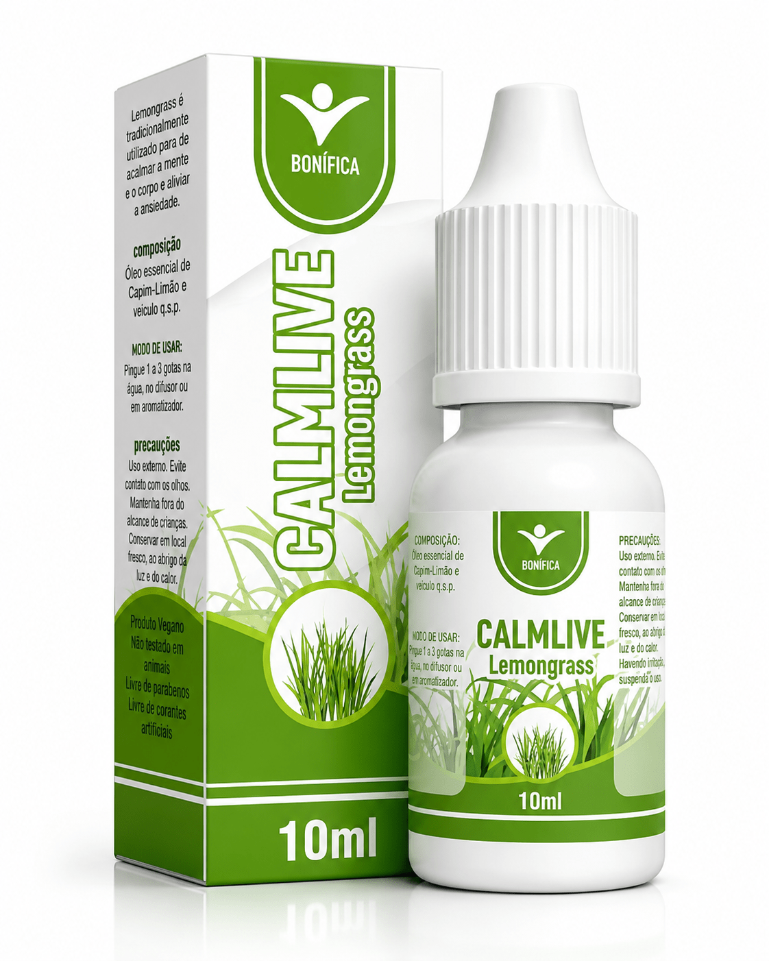 Calmlive Bonífica 10ml – Aromatizante Bucal de Lemongrass (Capim-Limão) | Frescor e Bem-Estar - vittamartins