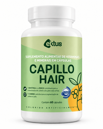 Capillo Hair Ektus 60 Cápsulas – Fortalecimento Capilar, Unhas Saudáveis e Pele Radiante (Ektus) - vittamartins