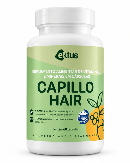 Capillo Hair Ektus 60 Cápsulas – Fortalecimento Capilar, Unhas Saudáveis e Pele Radiante (Ektus) - vittamartins