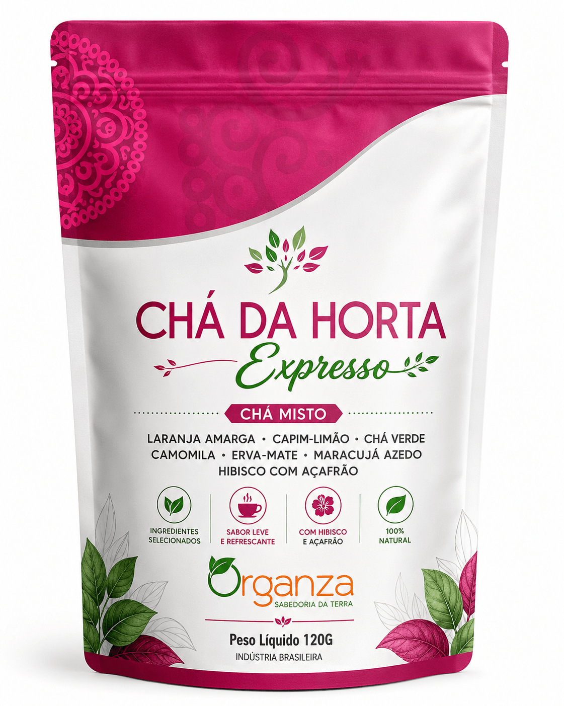 Chá da Horta Expresso Organza (120g) – Mix Termogênico, Detox e Bem-Estar - vittamartins