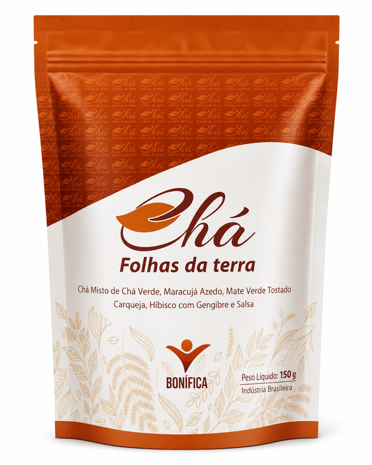 Chá Folhas da Terra Bonífica (130g) – Blend Detox de Chá Verde, Mate, Hibisco e Ervas Selecionadas - vittamartins