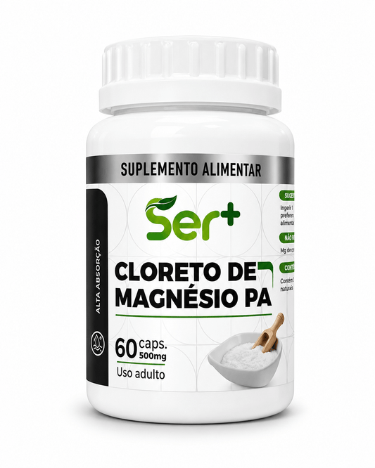 Cloreto de Magnésio Ser+ (500mg) – Suporte Mineral para Saúde Muscular, Nervosa e Óssea (60 Cápsulas) - vittamartins