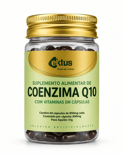 Coenzima Q10 com Vitaminas Ektus 60 Cápsulas – Energia Celular, Saúde Cardiovascular e Longevidade (Ektus) - vittamartins