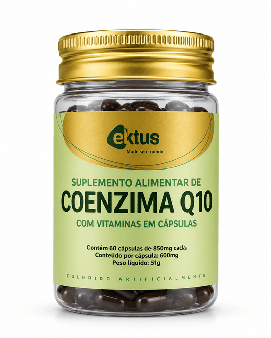 Coenzima Q10 com Vitaminas Ektus 60 Cápsulas – Energia Celular, Saúde Cardiovascular e Longevidade (Ektus) - vittamartins