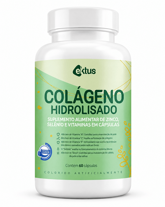 Colágeno Hidrolisado Ektus 60 Cápsulas – Beleza, Imunidade e Proteção Antioxidante (Ektus) - vittamartins