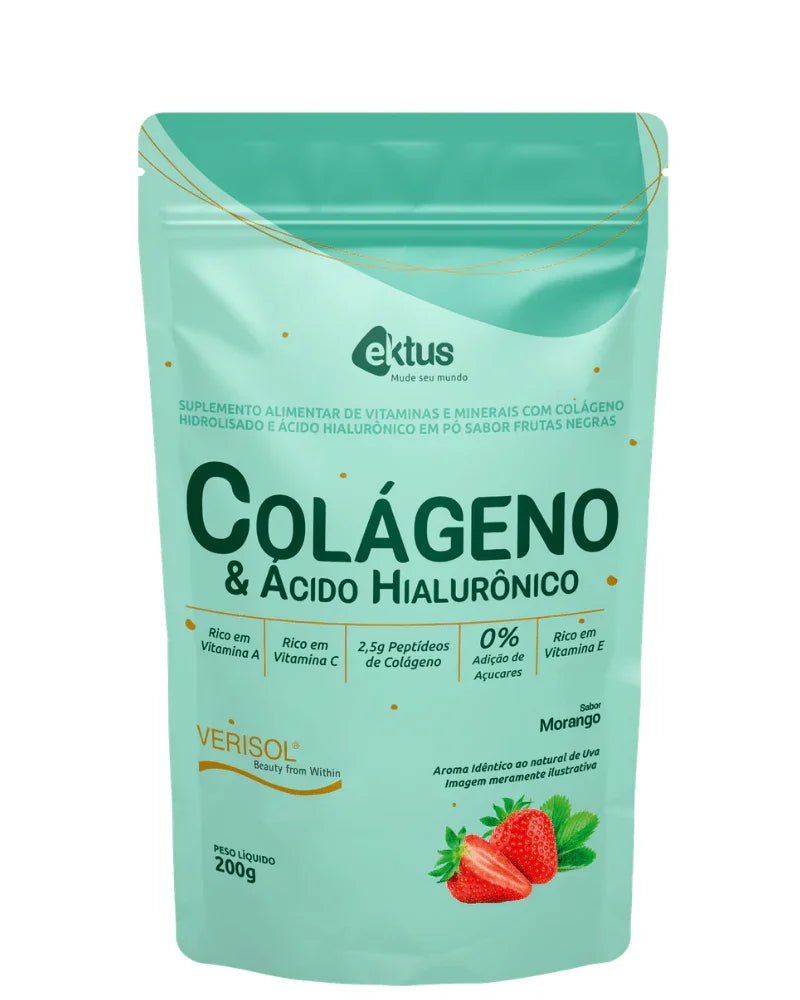 Colágeno Verisol® & Ácido Hialurônico 200g (Ektus) – Firmeza, Antirrugas e Zero Açúcar (Vitadrop) - vittamartins