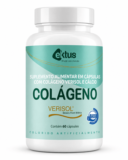 Colágeno Verisol + Cálcio Ektus 60 Cápsulas – Tecnologia Beauty From Within (Ektus) - vittamartins