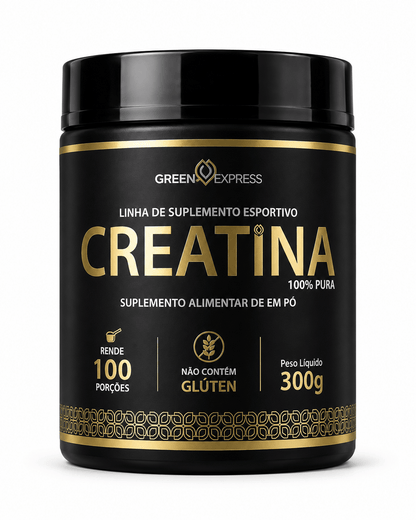 Creatina Monohidratada 100% Pura Green Express (300g) – Força, Energia e Ganho de Massa Muscular - vittamartins