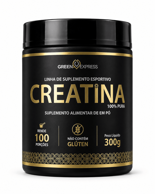 Creatina Monohidratada 100% Pura Green Express (300g) – Força, Energia e Ganho de Massa Muscular - vittamartins
