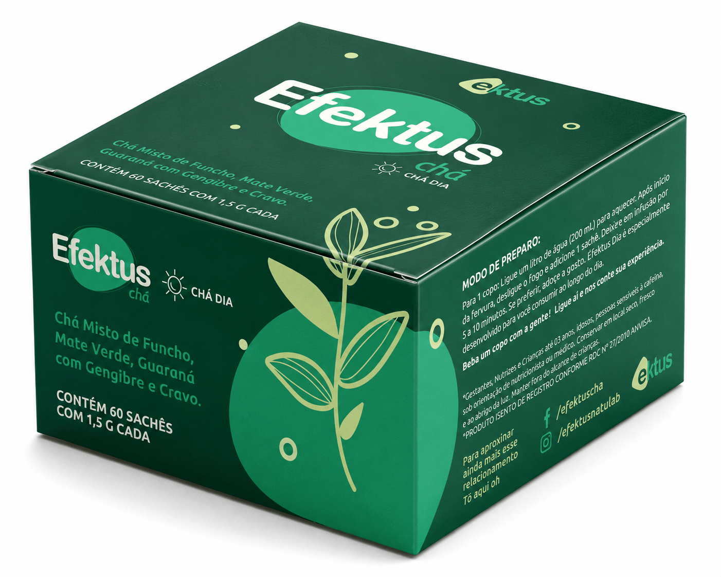 Efektus Chá Dia 60 Sachês – Chá Misto Termogênico para Disposição e Conforto Digestivo (Ektus) - vittamartins