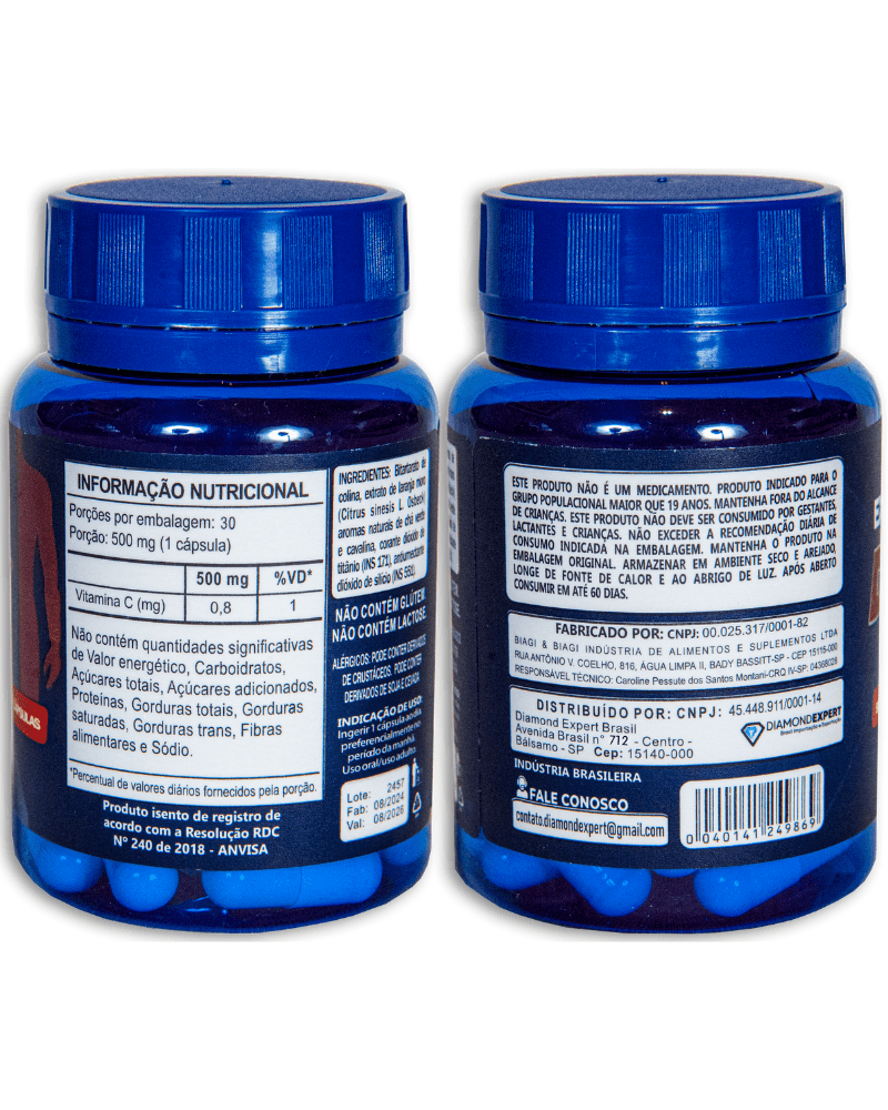 Expert Detox Diamond Expert 30 Cápsulas – Suporte Metabólico com Colina e Extrato de Laranja Moro - vittamartins