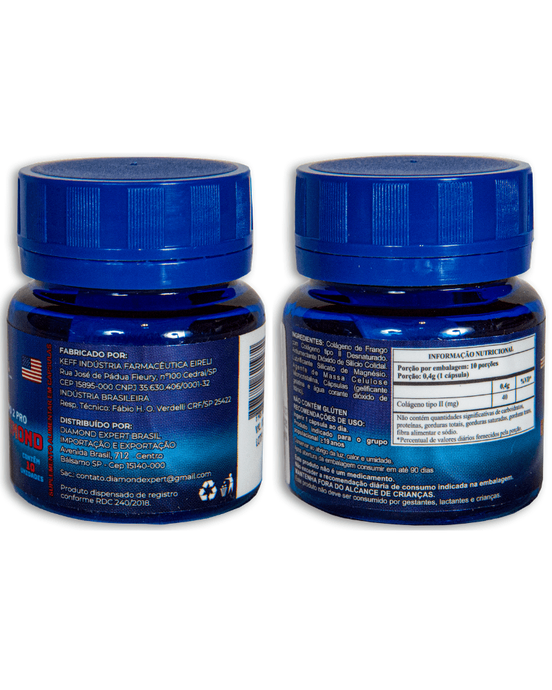 Expert Dimond Colágeno Tipo 2 Pro 10 cápsulas – Suporte Avançado para Regeneração de Cartilagem e Flexibilidade Articular - vittamartins