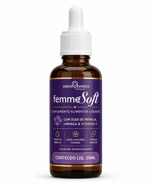 Femme Soft Green Express 30ml – Suplemento Líquido com Óleo de Prímula, Linhaça e Vitamina E para Equilíbrio Hormonal - vittamartins