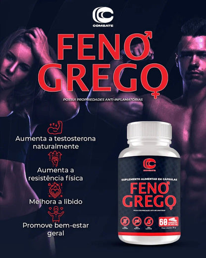 Feno Grego 60 Cápsulas 500mg (Combate) – Testosterona, Libido e Resistência Física (Vitadrop) - vittamartins