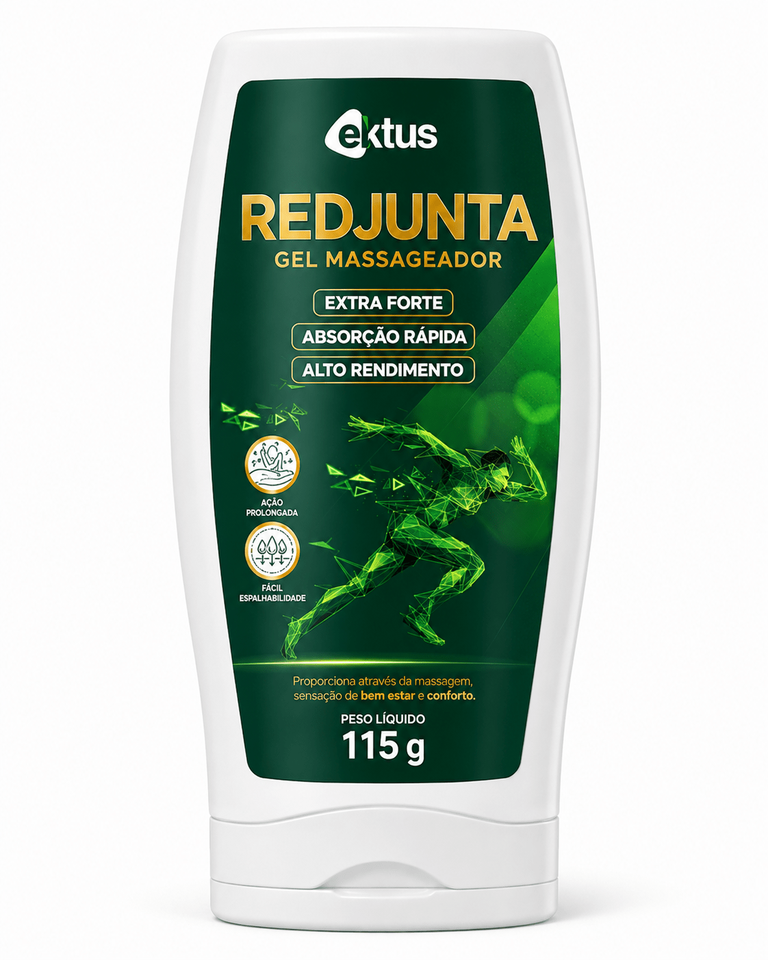 Gel Massageador Redjunta Ektus (115g) – Extra Forte, Absorção Rápida e Alívio de Tensões Musculares (Ektus) - vittamartins