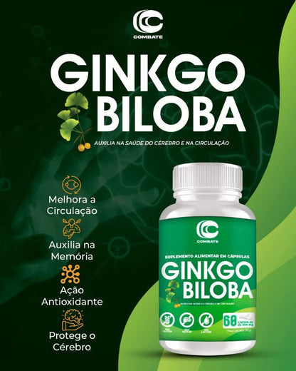 Ginkgo Biloba 60 Cápsulas (Combate) – Saúde do Cérebro, Foco e Circulação (Vitadrop) - vittamartins