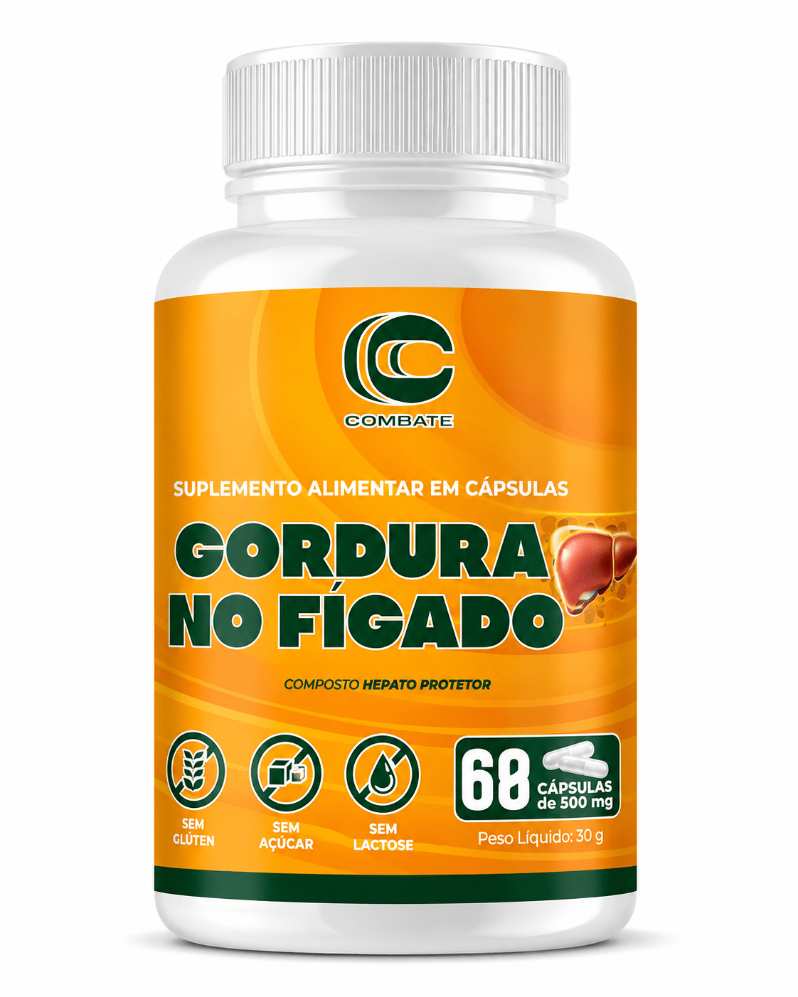 Gordura no Fígado Combate (60 Cápsulas) – Composto Hepato Protetor para Desintoxicação e Saúde Metabólica - vittamartins