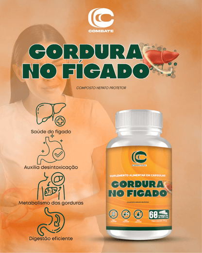 Gordura no Fígado Combate (60 Cápsulas) – Composto Hepato Protetor para Desintoxicação e Saúde Metabólica - vittamartins
