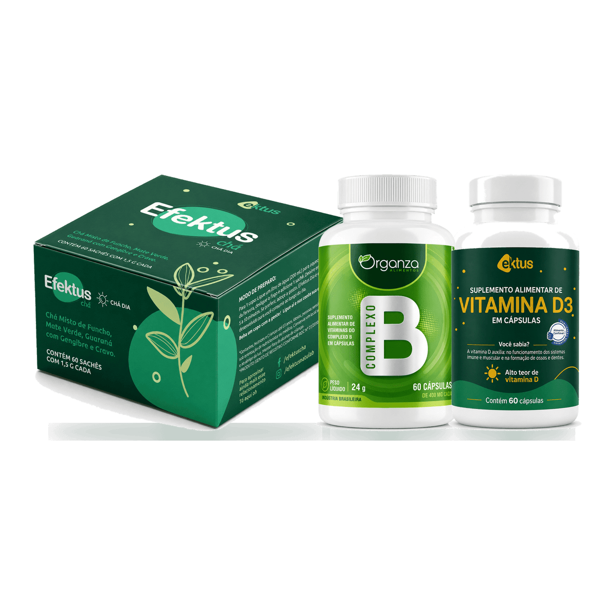 Kit Manhã Ativa – Chá Dia + Complexo B + Vitamina D3 - vittamartins