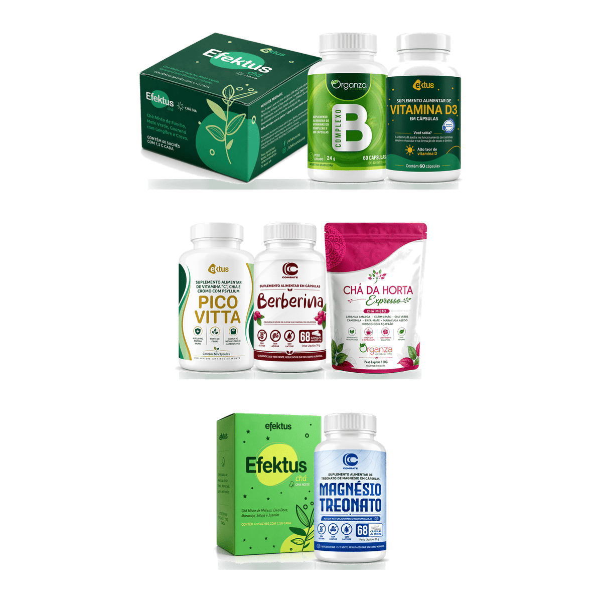 Kit Rotina Completa – Manhã + Tarde + Noite (9 produtos) - vittamartins