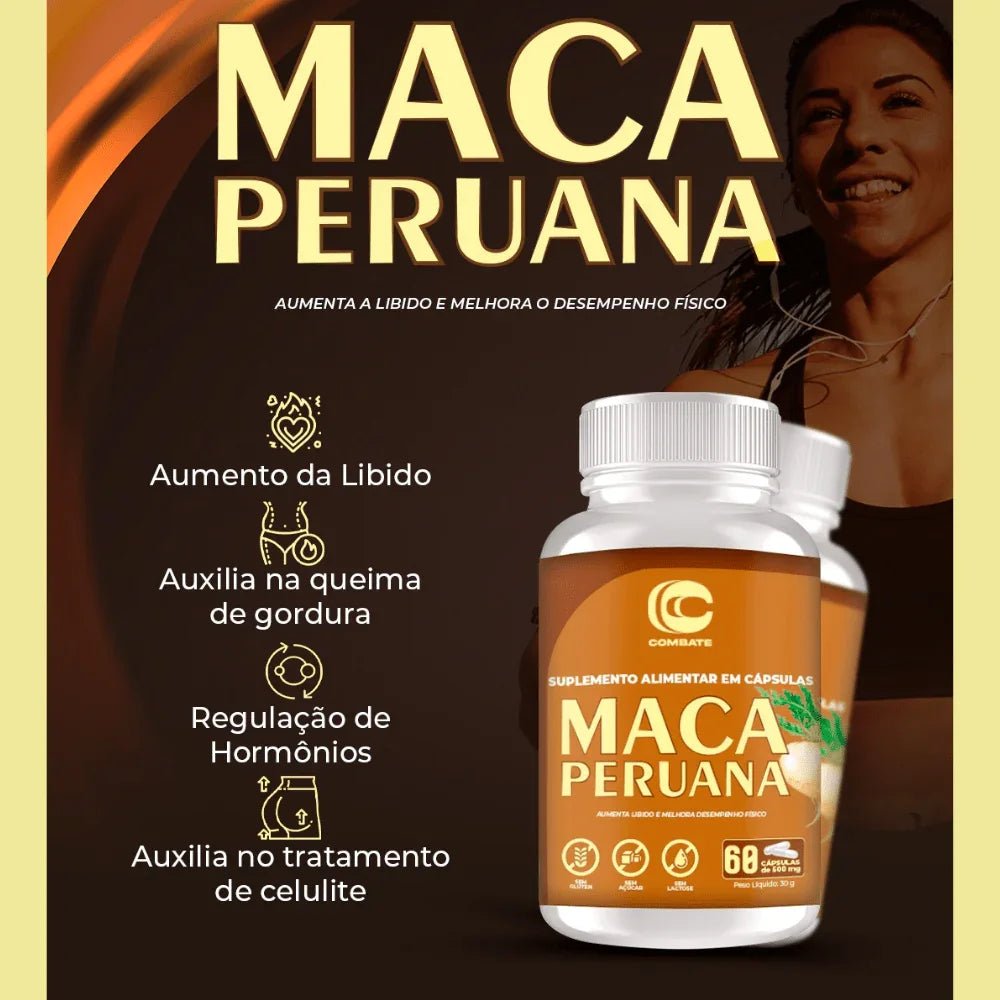 Maca Peruana 60 Cápsulas (Combate) – Libido, Energia, Emagrecimento e Firmeza - vittamartins