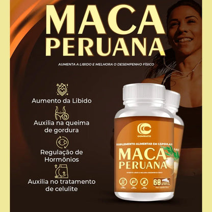 Maca Peruana 60 Cápsulas (Combate) – Libido, Energia, Emagrecimento e Firmeza - vittamartins