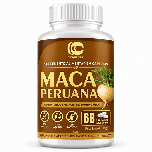 Maca Peruana 60 Cápsulas (Combate) – Libido, Energia, Emagrecimento e Firmeza - vittamartins