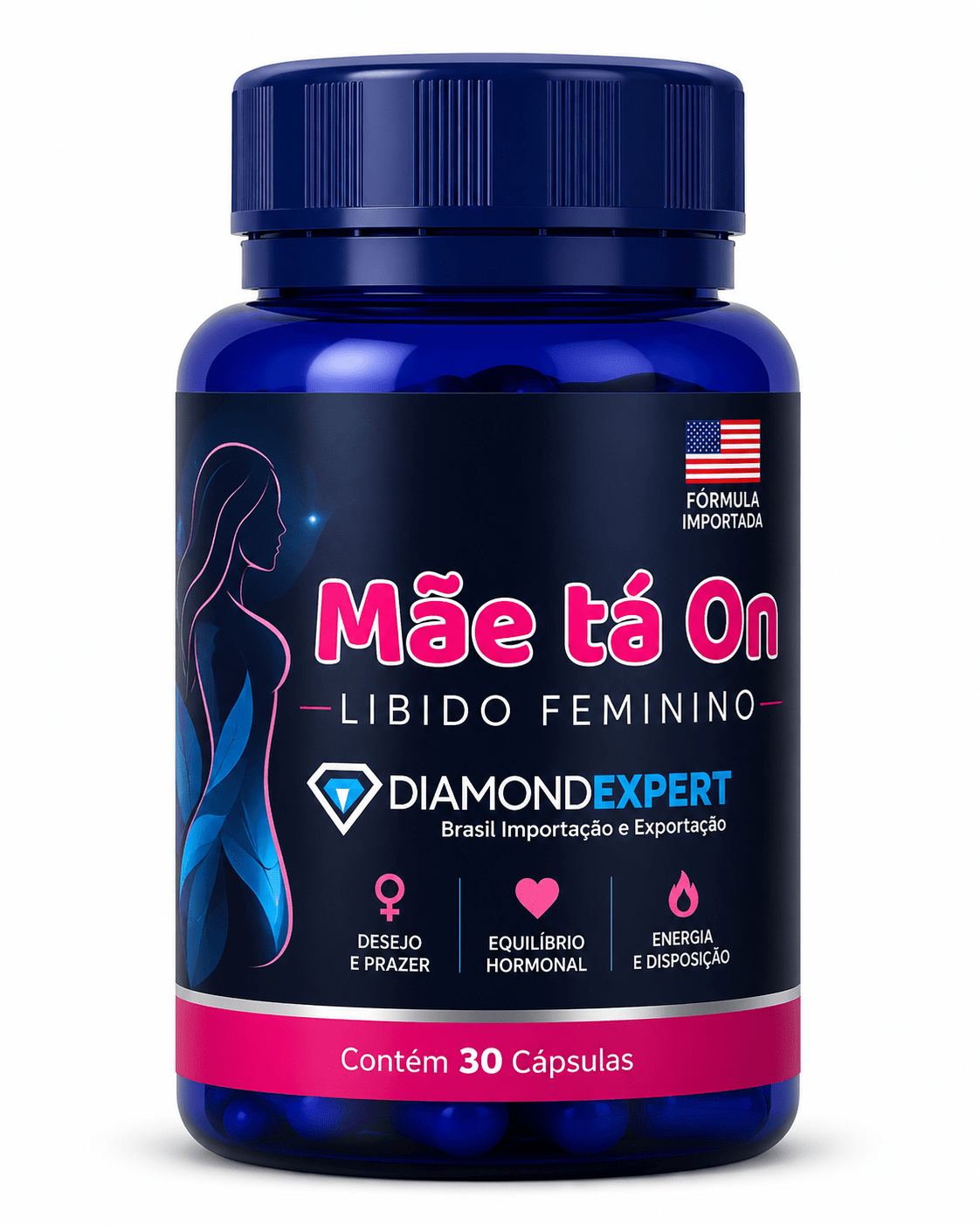 Mãe tá On Diamond Expert 30 Cápsulas – Estimulante Feminino: Libido, Regulação Hormonal e Bem-Estar - vittamartins