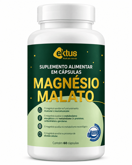 Magnésio Malato 60 Cápsulas (Ektus) – Energia, Performance Muscular e Metabolismo (Ektus) - vittamartins