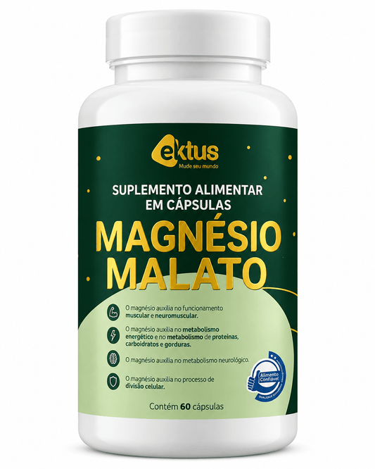 Magnésio Malato 60 Cápsulas (Ektus) – Energia, Performance Muscular e Metabolismo (Ektus) - vittamartins