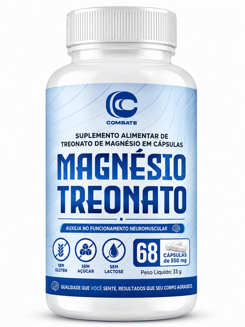 Magnésio Treonato 60 Cápsulas (Combate) – Memória, Sono Reparador e Foco Mental (Vitadrop) - vittamartins