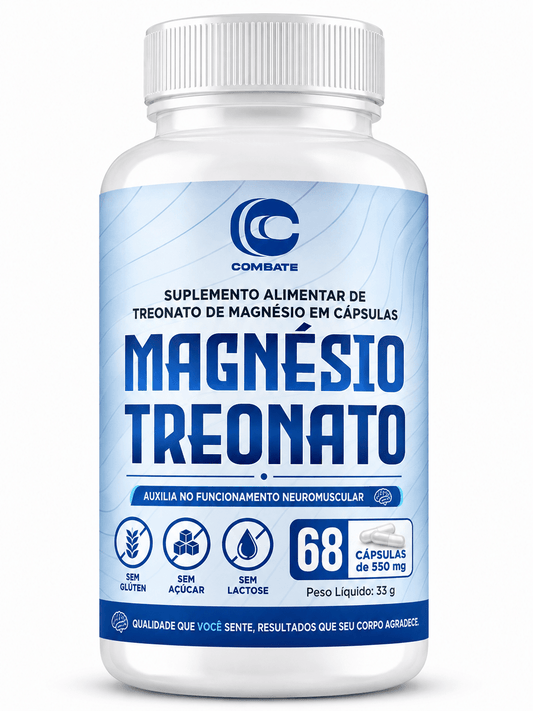 Magnésio Treonato 60 Cápsulas (Combate) – Memória, Sono Reparador e Foco Mental (Vitadrop) - vittamartins