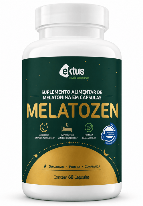 Melatozen 60 Cápsulas (Ektus) – Melatonina, Triptofano e Vitaminas para um Sono Profundo e Reparador (Ektus) - vittamartins